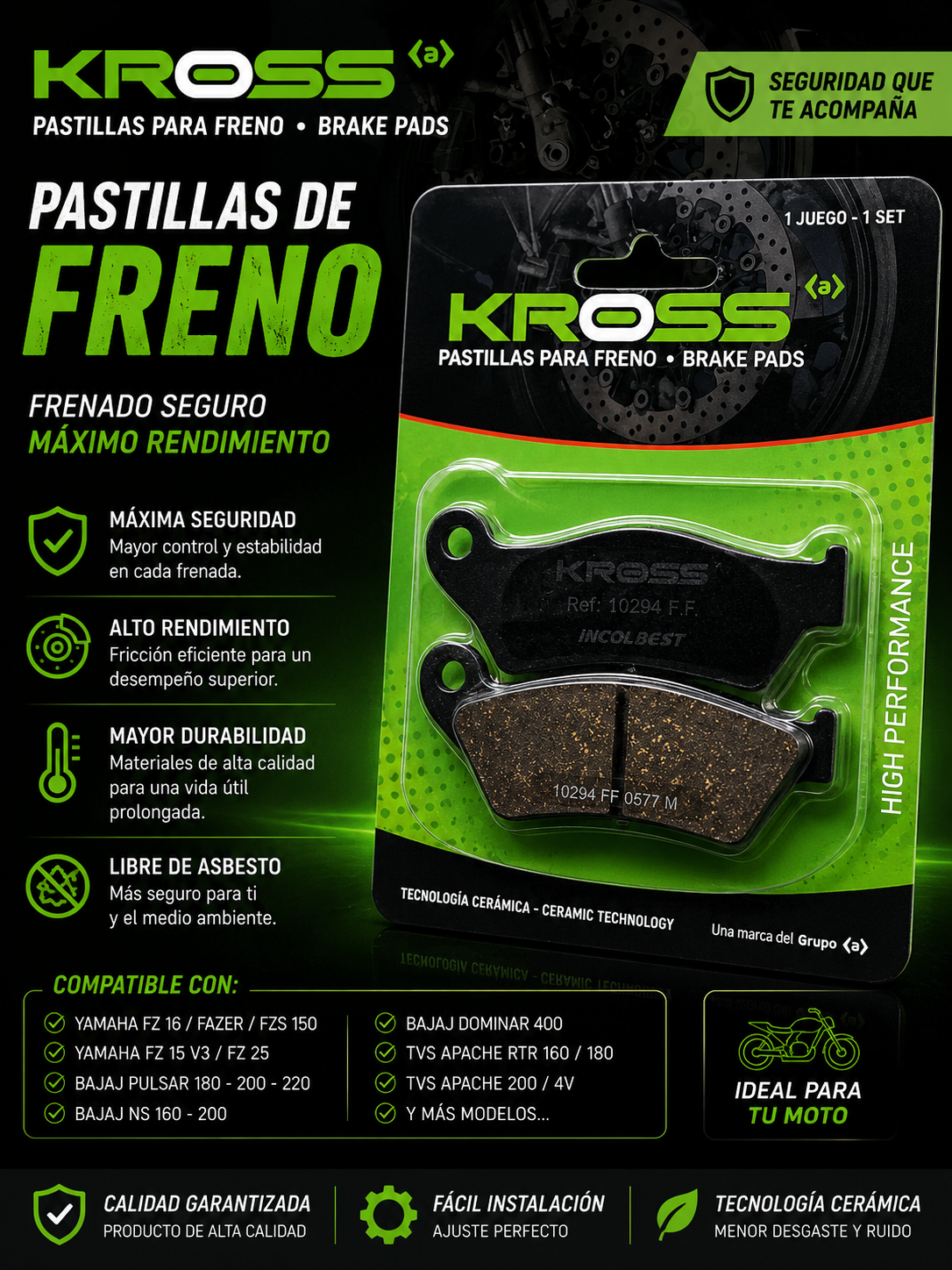 PASTILLAS FZ/DISCOVER/PULAS